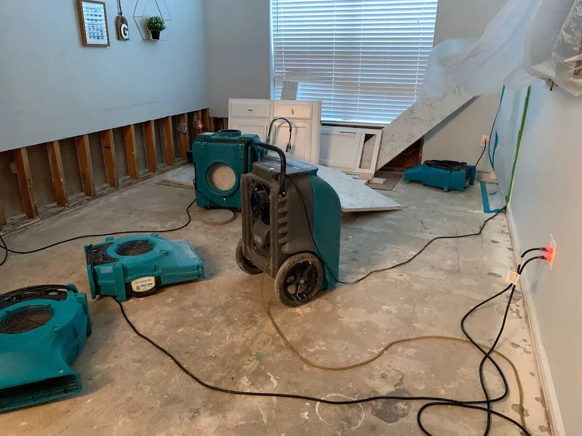 Dehumidifier in flood-cut room for Water Extraction & Removal in Pinson